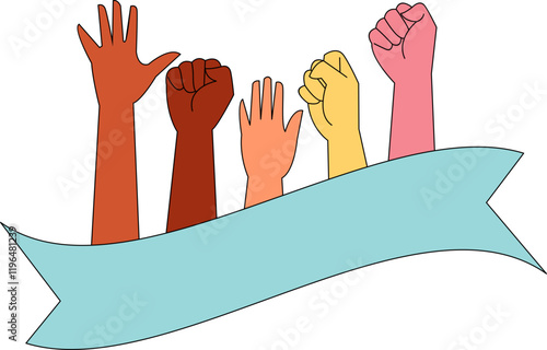 Hands Raised Stop Racism