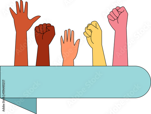 Hands Raised Stop Racism