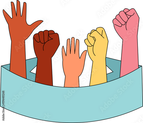 Hands Raised Stop Racism