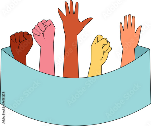 Hands Raised Stop Racism