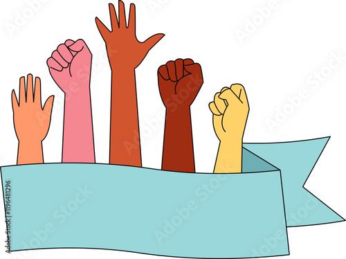 Hands Raised Stop Racism