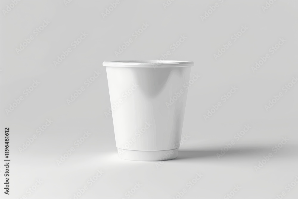 Single white disposable paper cup on white background. (3) Single white disposable paper cup on white background. (3)