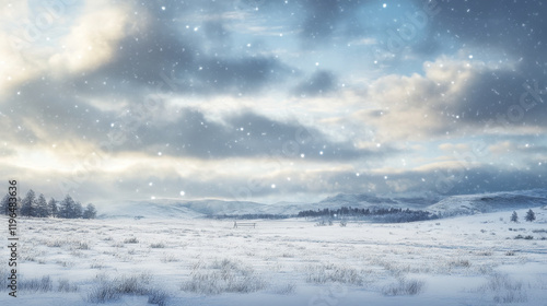 Wallpaper Mural winter landscape with snow Torontodigital.ca