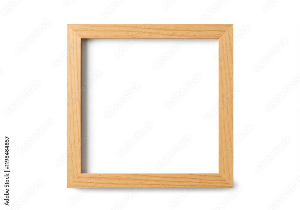 Thin wood photo frame isolated on white background with clipping path, ideal for advertisement and photography concepts Thin wood photo frame isolated on white background with clipping path, ideal for advertisement and photography concepts