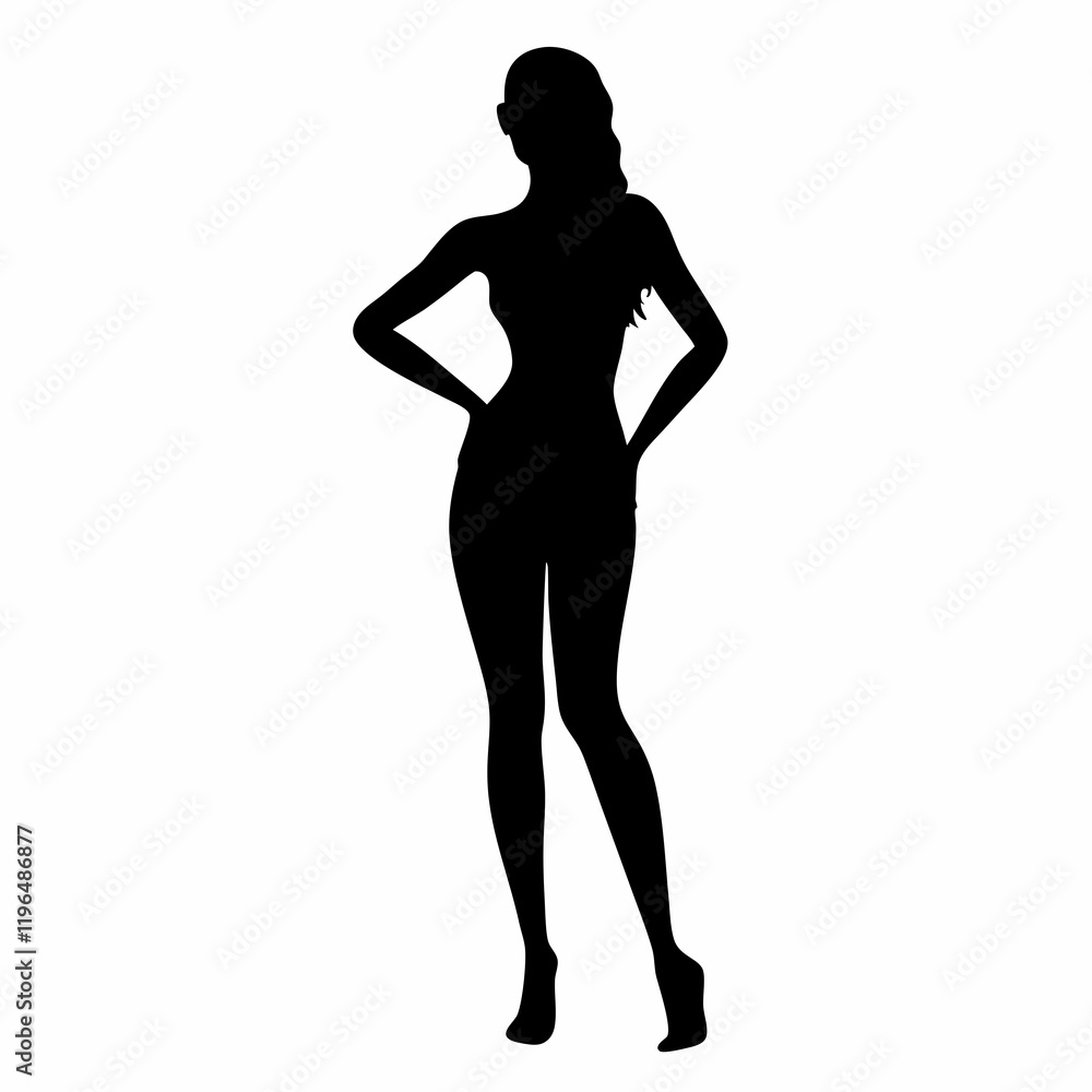 female silhouette pose for vector illustration female silhouette pose for vector illustration