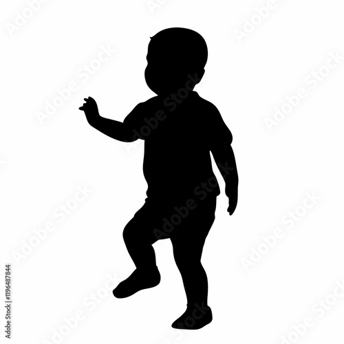 adorable baby silhouette vector design