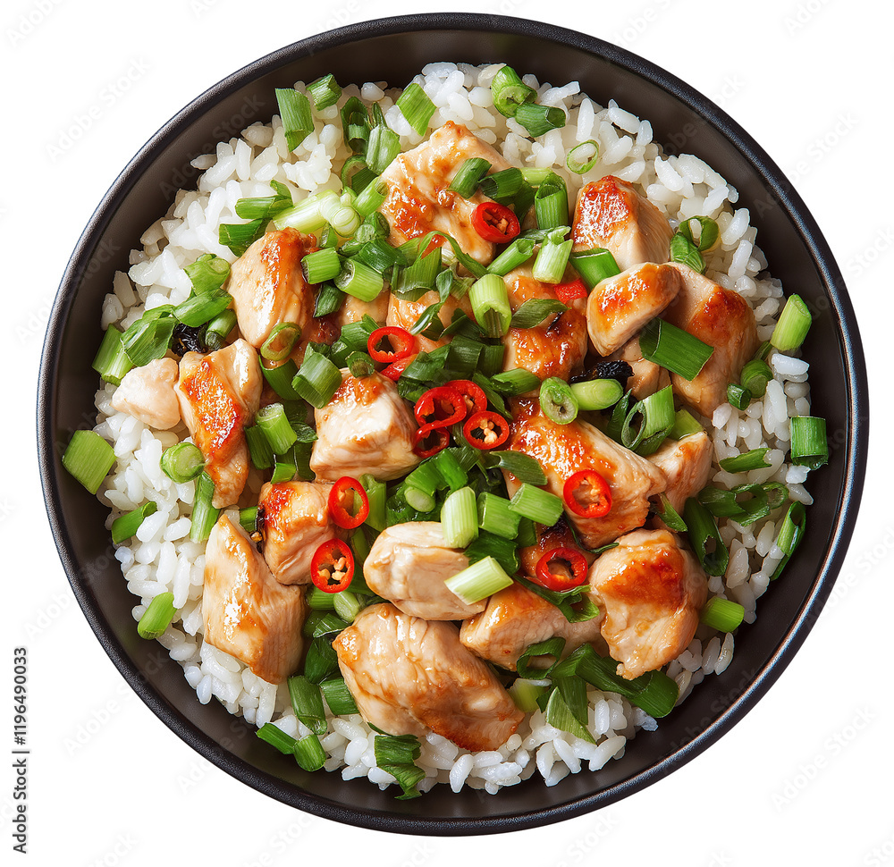 rice with chicken, Transparent background, on white background, PNG free cutout rice with chicken, Transparent background, on white background, PNG free cutout