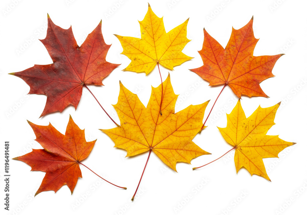Maple autumn leaves isolated on white background Maple autumn leaves isolated on white background