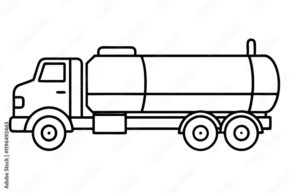 Fototapeta premium Modern Tanker Outline Graphic