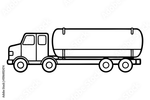 Modern Tanker Outline Graphic