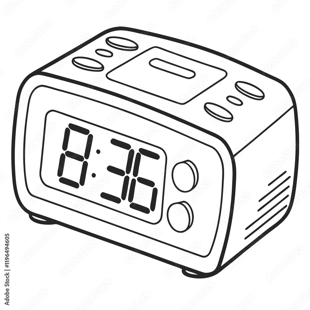 Simple digital alarm clock icon with clean lines and shapes Illustrator Artwork Simple digital alarm clock icon with clean lines and shapes Illustrator Artwork