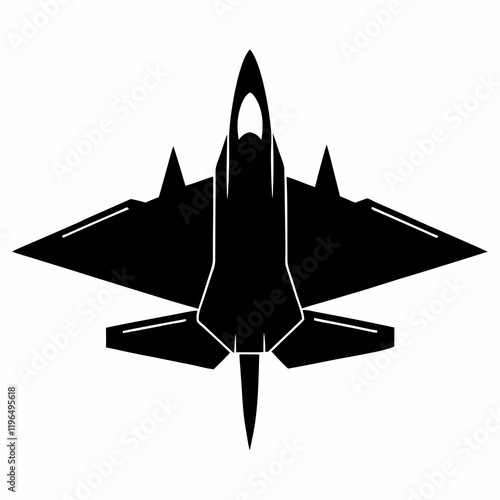 Jet black silhouette vector illustration and white background