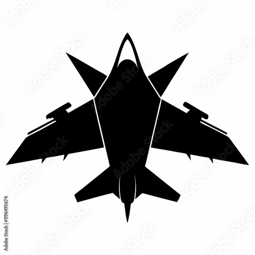 Jet black silhouette vector illustration and white background