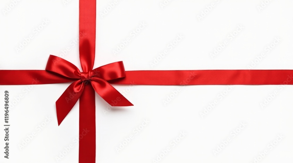 Elegant Red Ribbon with Bow: Perfect for Gift Wrapping Elegant Red Ribbon with Bow: Perfect for Gift Wrapping