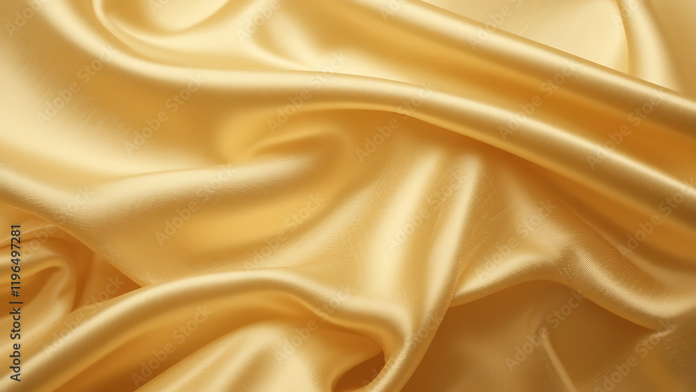 Fototapeta premium Abstract gold yellow silk shiny fabric background