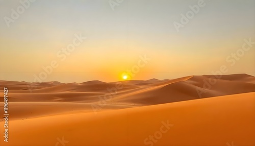 Fototapeta Naklejka Na Ścianę i Meble -  the sun is setting over the sand dunes
