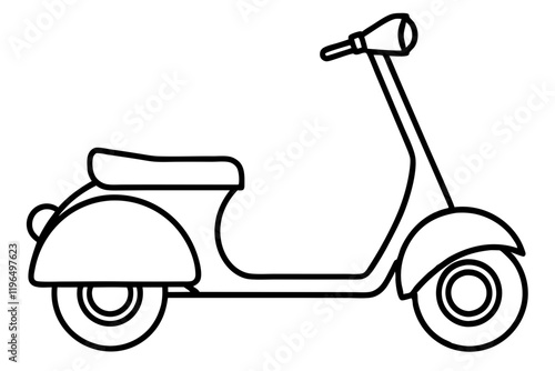 Modern Scooter Line Illustration