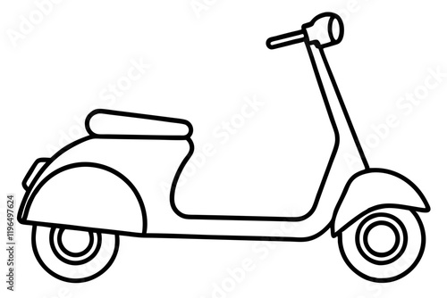 Modern Scooter Line Illustration