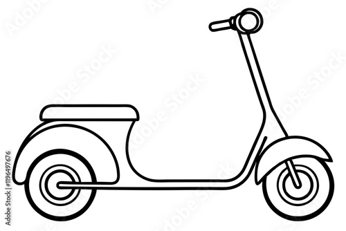 Wallpaper Mural Modern Scooter Line Illustration Torontodigital.ca