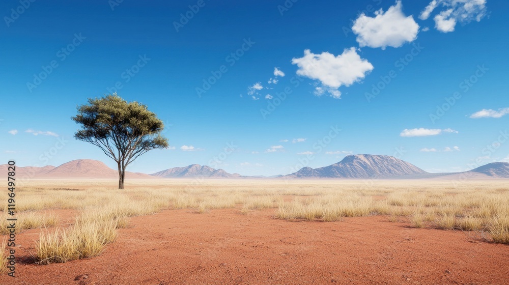 Lone Tree in Desert Landscape Lone Tree in Desert Landscape
