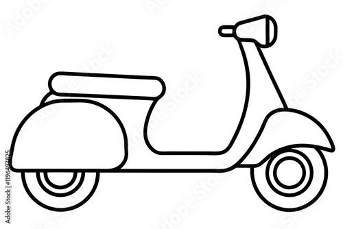 Modern Scooter Line Illustration