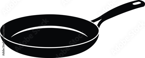 Frying pan silhouette vector, Frypan icon vector illustration