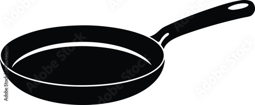 Frying pan silhouette vector, Frypan icon vector illustration