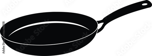 Frying pan silhouette vector, Frypan icon vector illustration