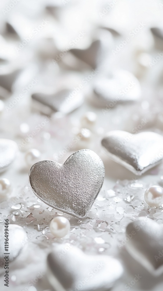 Obraz premium Romantic Valentine's Day template with hearts. Perfect for Instagram Stories and social media posts. Beautiful design for love-themed content.