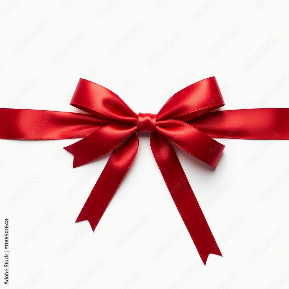 Elegant Red Ribbon with Bow: Perfect for Gift Wrapping Elegant Red Ribbon with Bow: Perfect for Gift Wrapping