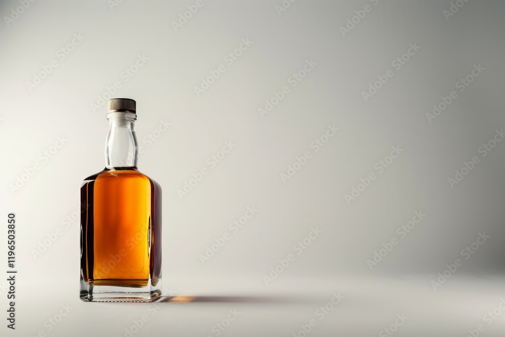 Whisky alcohol glass bottle on table with a white background. High quality photo Whisky alcohol glass bottle on table with a white background. High quality photo