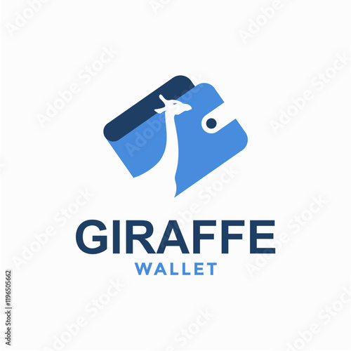 giraffe wallet simple logo in negative space