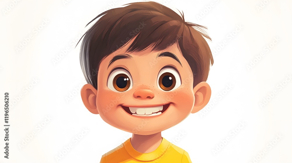 37. A toddler with big brown eyes and a toothy grin, standing confidently on a white background 37. A toddler with big brown eyes and a toothy grin, standing confidently on a white background
