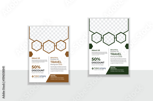 Vector modern travel flyer template design