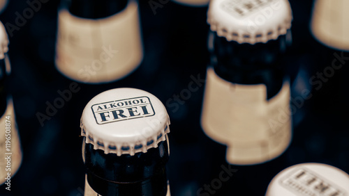 Bottlecap of beer bottle with label that spells 