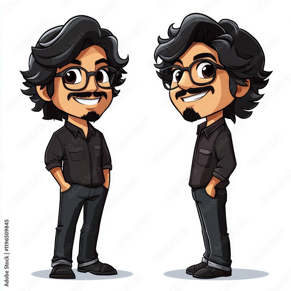 Charming Cartoon Man: A Vector Illustration of a Stylish and Friendly Male Character Charming Cartoon Man: A Vector Illustration of a Stylish and Friendly Male Character