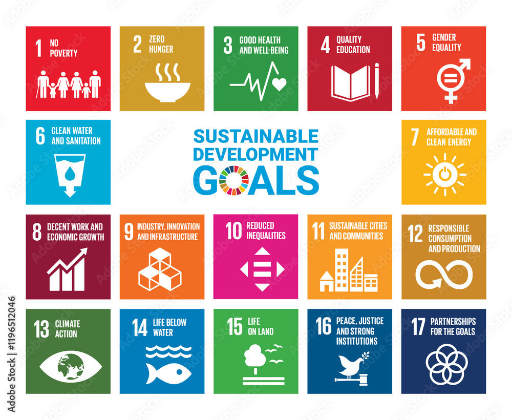 custom made wallpaper toronto digitalUN Sustainable Development Goals SDG Icons - 17 Global Goals for a Better World