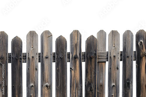 Wooden fence isolated on a transparent background photo