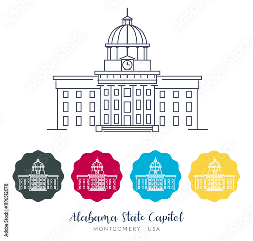 Alabama State Capitol - Montgomery, USA - Stock Illustration