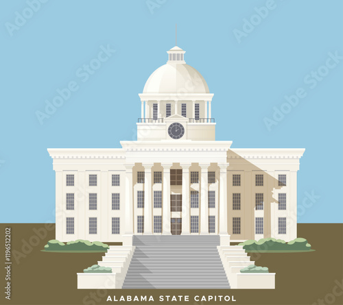 Alabama State Capitol - Montgomery, USA - Stock Illustration