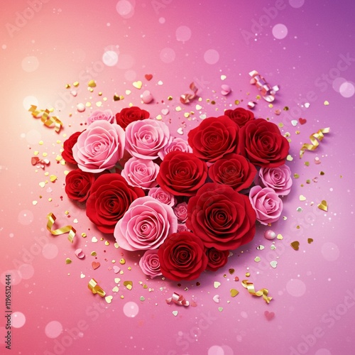 Happy Valentines Day  with Hearts