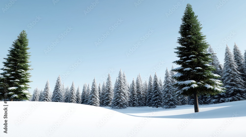 Obraz premium Snowy Forest Landscape