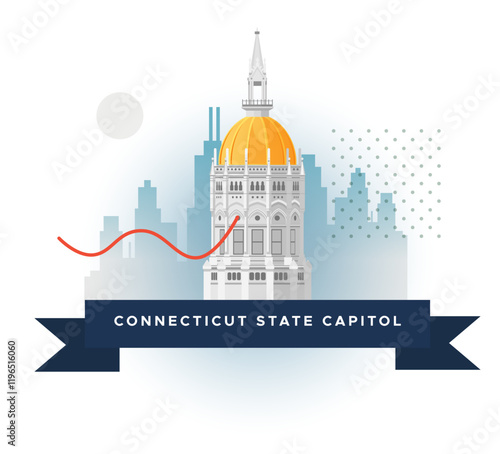Connecticut State Capitol - Hartford - Stock Illustration
