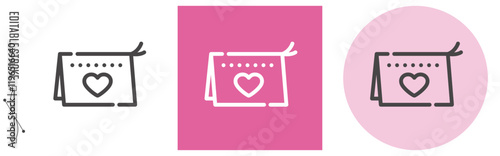 結婚式、招待状｜ライン・アイコン　[線の編集可能]