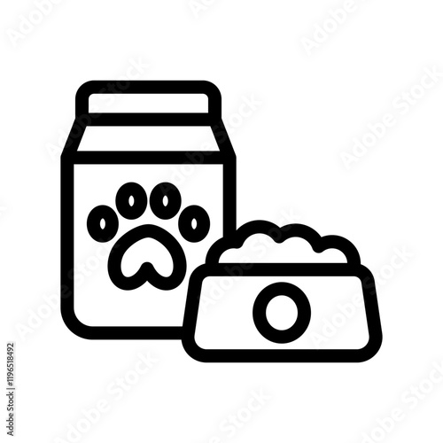9 pet food line icon illustration vector graphic