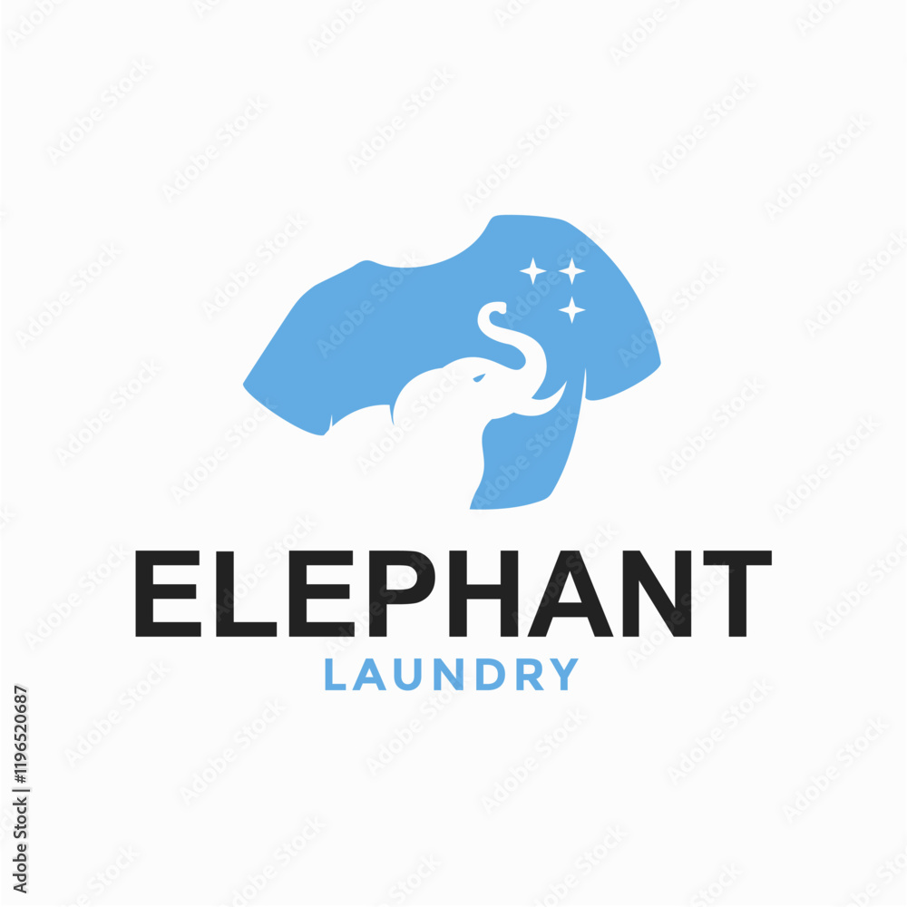 elephant Laundry simple logo in negative space elephant Laundry simple logo in negative space