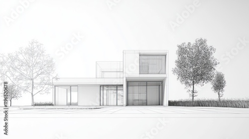 Architectural Design: Modern House Blueprint Sketch