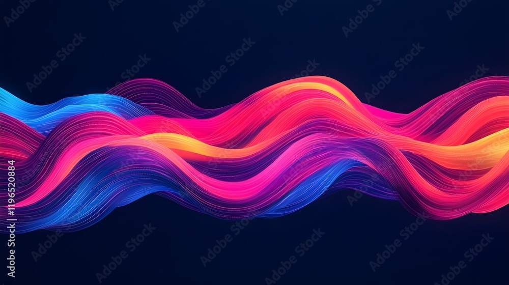 Obraz premium abstract colorful waves, vibrant flow - abstract backgrounds