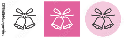 結婚式、ウエディングベル｜ライン・アイコン　[線の編集可能]