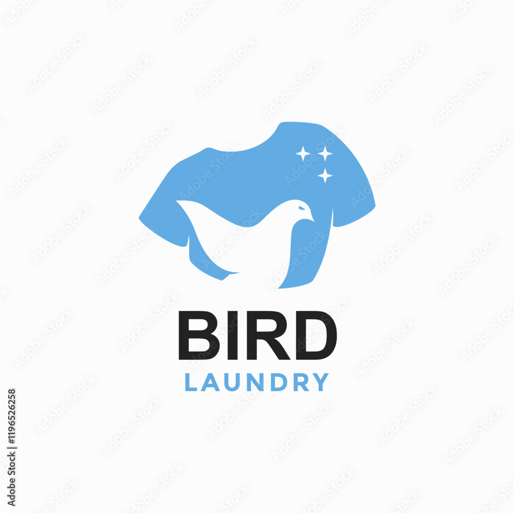 bird Laundry simple logo in negtaive space bird Laundry simple logo in negtaive space